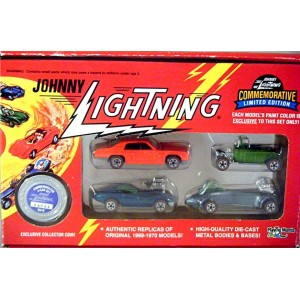 Johnny Lightning Commemoratives - Set B - GTO, Corvette, Deuce Coupe, Wasp