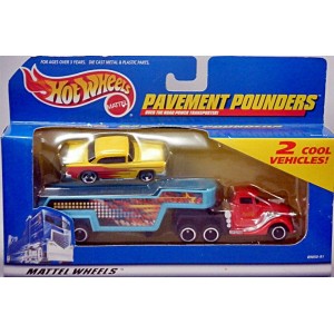 Hot Wheels Pavement Pounders - 1955 Chevy Belair and Transporter