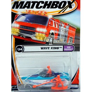 1998 MATCHBOX SUPERFAST #36 WAVE BUGGY SPEED BOAT WITH WATER SKIER NEW IN BOX 