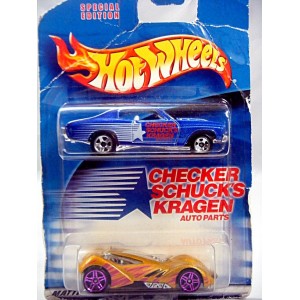 Hot Wheels Promo - Checker Schucks Kragen Auto Parts set with 70 Chevrolet Chevelle SS and Sinistra