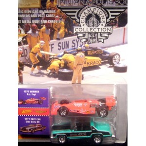 Johnny Lightning Indianapolis 500 Champions Collection 1977 Olds Delta 88 Pace Car, and AJ Foyt Indy Car