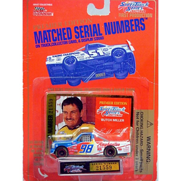 Details about   New 1995 Action 1:64 Diecast NASCAR Butch Miller Raysbestos Ford Supertruck #98 