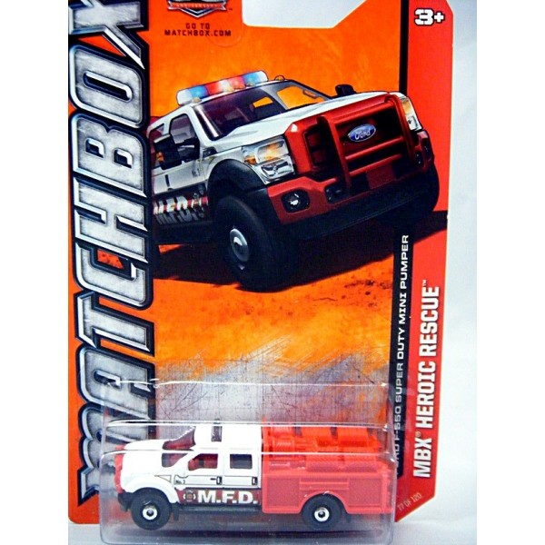 Details about    Matchbox 2011 #50 Emergency Response #2 Ford F-550 Super Duty Fire Truck MOC 