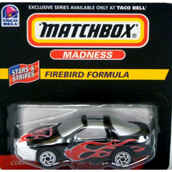 Matchbox Madness Firebird Formula bulle décollée Taco Bell CP15 