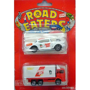 Majorette Road Eaters Set - Peter Pan Peanut Butter Volvo Truck and 57 Chevy