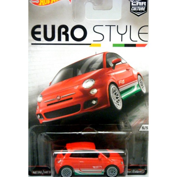 Hot Wheels Car Culture Euro Style Fiat 500 Red 5/5 Real Riders 