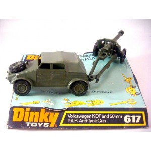 Dinky (617) Volkswagen KDF Military Car and 50mm PAK Anti-Tank Gun