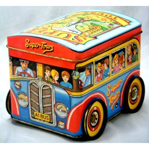 Japanese Postwar Tin Litho - Super Tours Tour Bus
