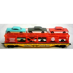 HO Scale Trains - Car Transport with six 1955 Buick Hardtops
