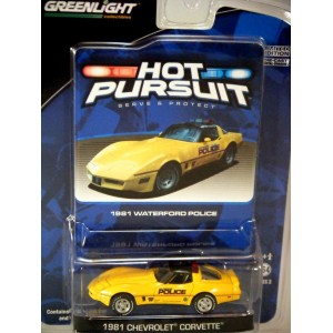 Greenlight Hot Pursuit 1981 Chevrolet Corvette Waterford Police Car