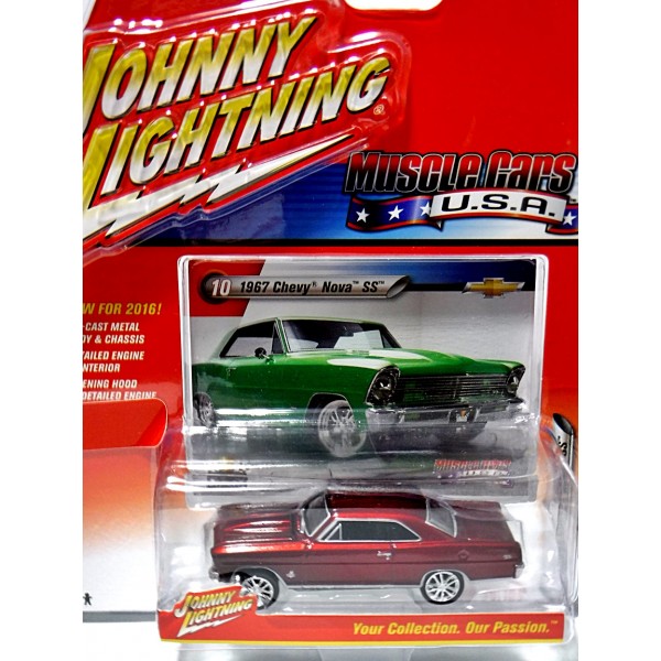 1/64 JOHNNY LIGHTNING MUSCLE SERIES 2 1967 Chevrolet Nova SS in Bright Green Met 