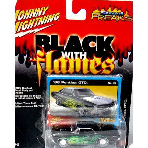 Johnny Lightning Black with Flames 1966 Pontiac GTO