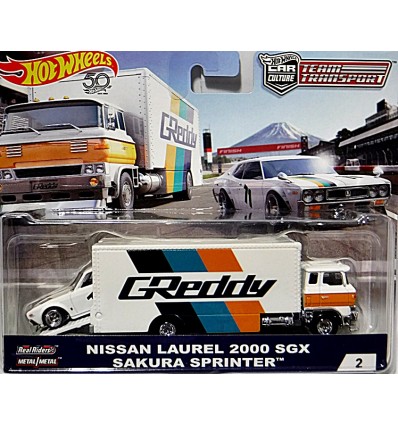 Hot Wheels Car Culture - Team Transport - GReddy Nissan Laurel 200 SGX & Sakura Sprinter