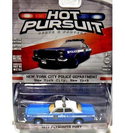 Greenlight Hot Pursuit - 1977 NYPD Plymouth Fury Police Car