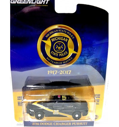 Greenlight Anniversary Series - 100th Anniversary Michigan State Police Dodge Charger Pursuit Car