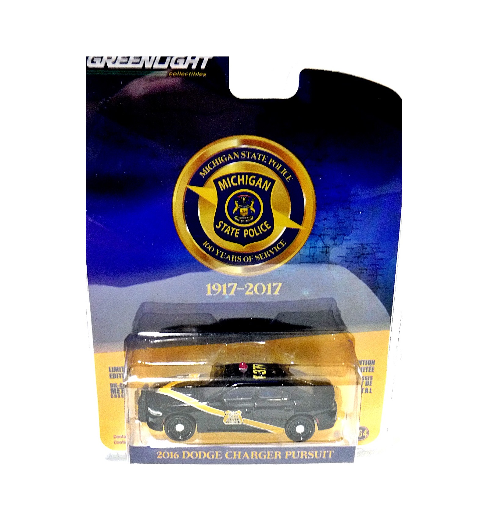 Greenlight Anniversary Series - 100th Anniversary Michigan State Police  Dodge Charger Pursuit Car