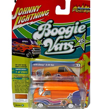 Johnny Lightning Street Freaks - Boogie Vans - 1976 Chevy G-20 Custom Rock N Roll Van