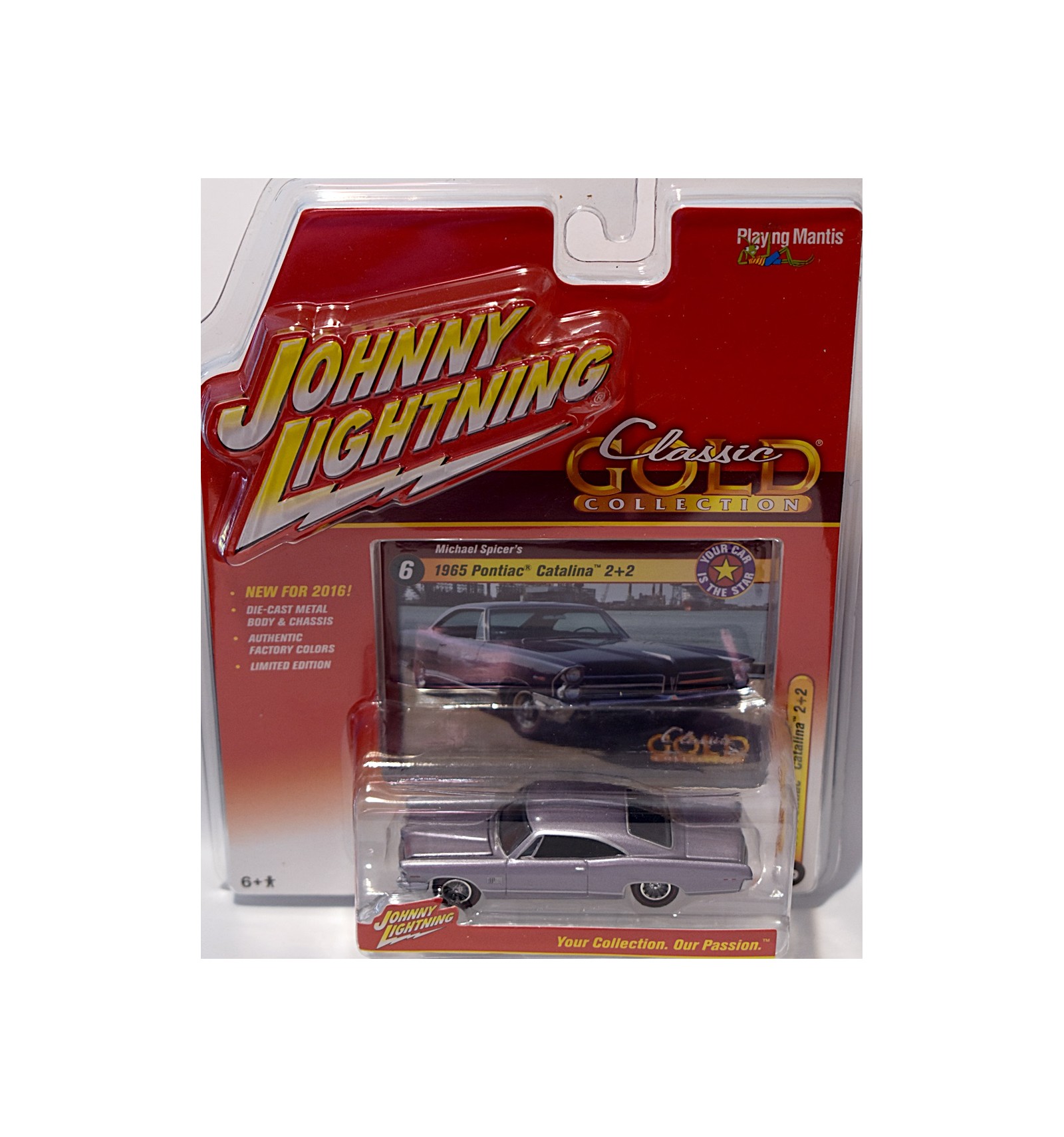 Johnny Lightning 1965 Pontiac Catalina  1:64 Die-cast Car Series 1 Classic Gold 