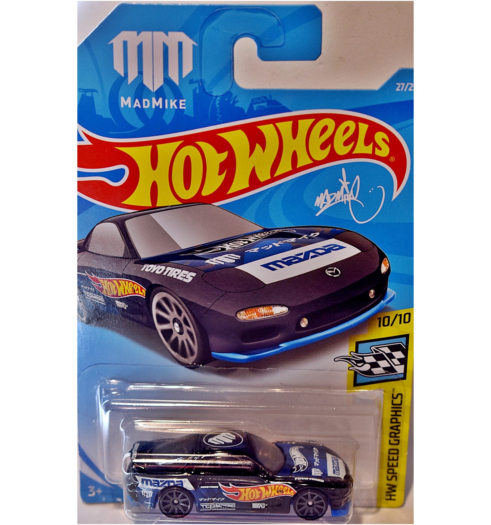 2019 HOT WHEELS '95 Mazda RX-7 #27/250 HW SPEED GRAPHICS 10/10 1995 MAD MIKE 