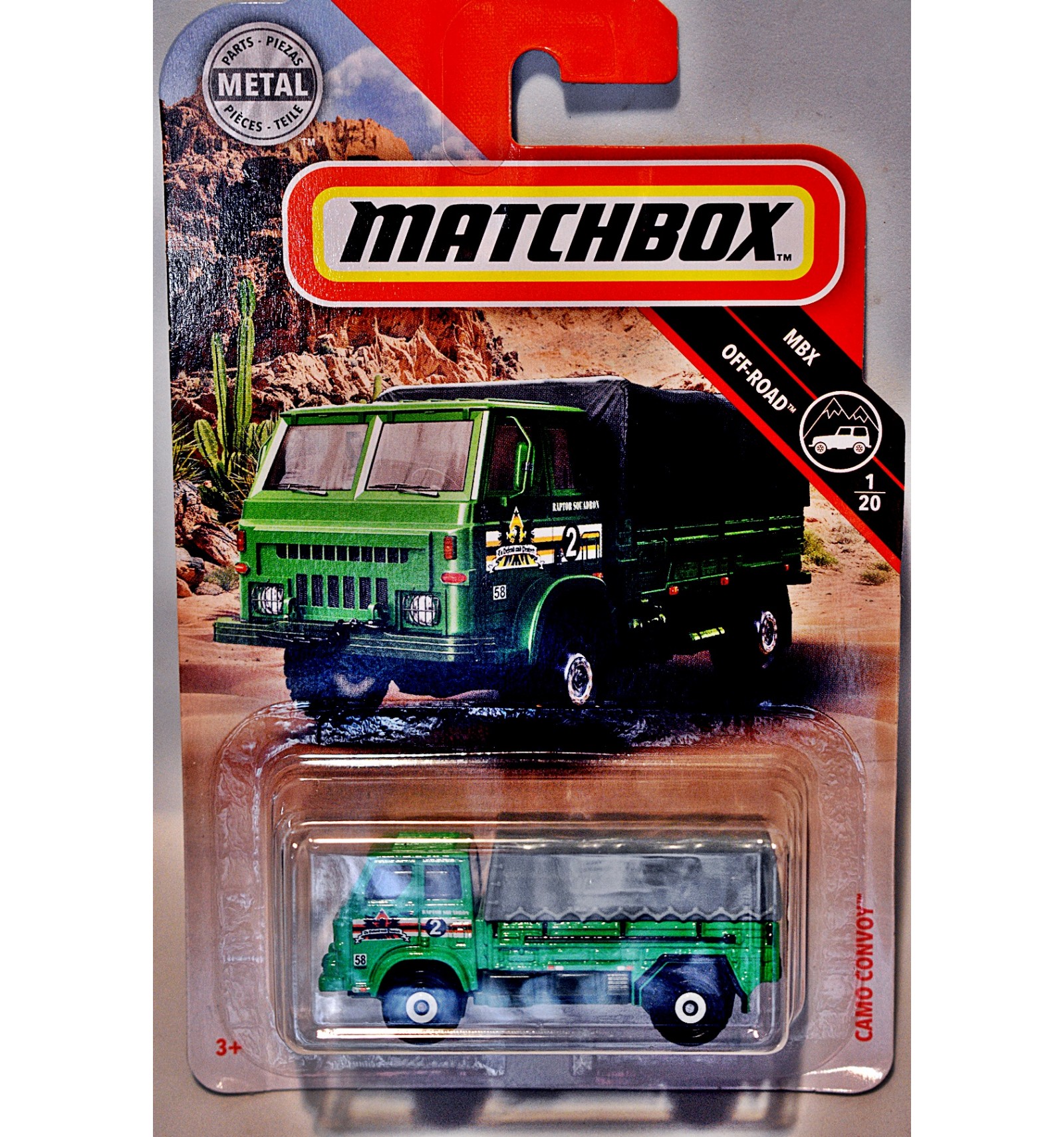 Matchbox 2019 #080/100 CAMO CONVOY truck green CaseA