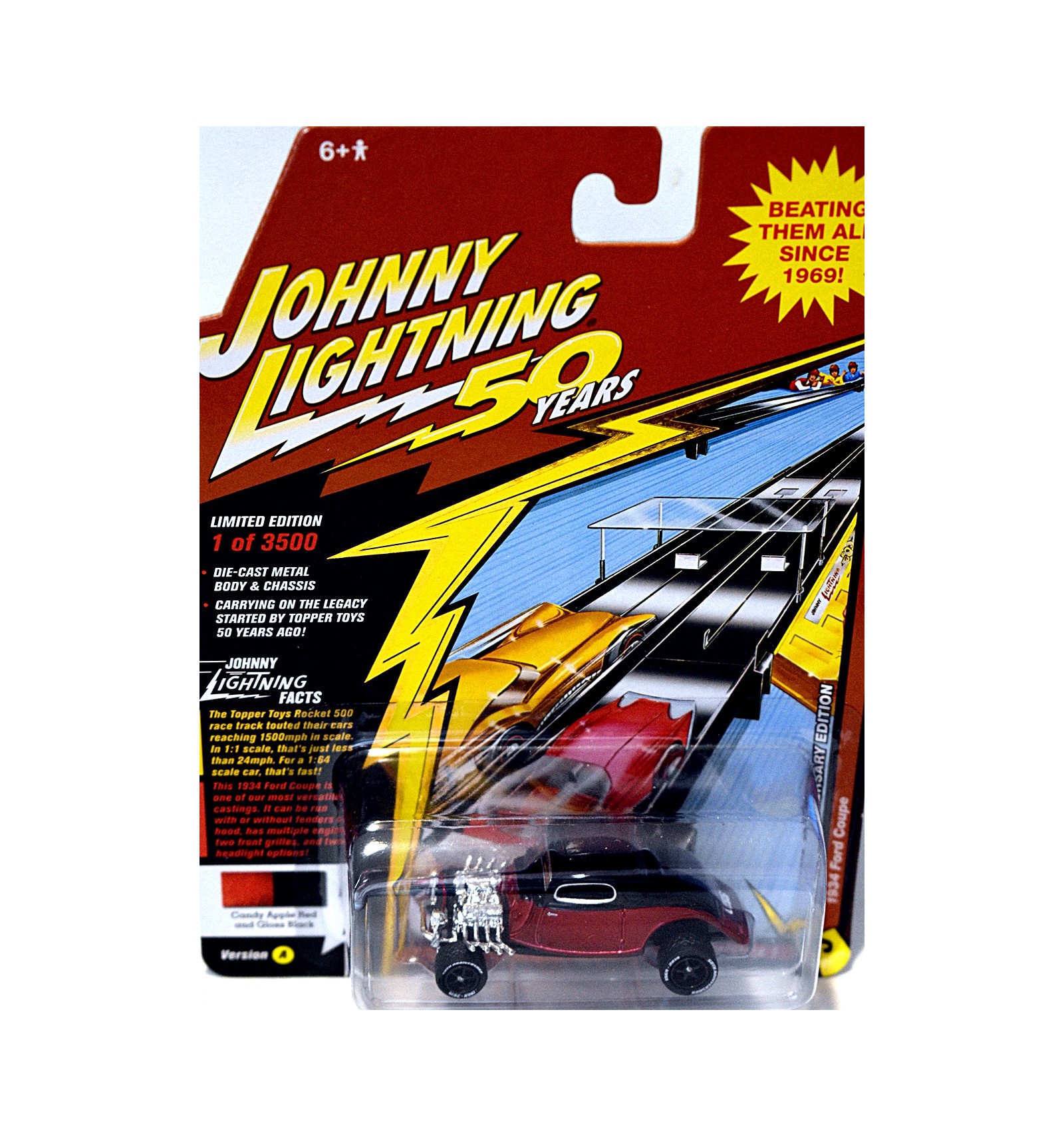 Citaat Notebook levend Johnny Lightning - 50th Anniversary - 1934 Ford Hot Rod Coupe - Global  Diecast Direct