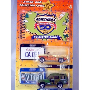 Matchbox Across America 2 Pack: Vermont Land Rover Discovery and California 55 Chevy Bel Air Convertible