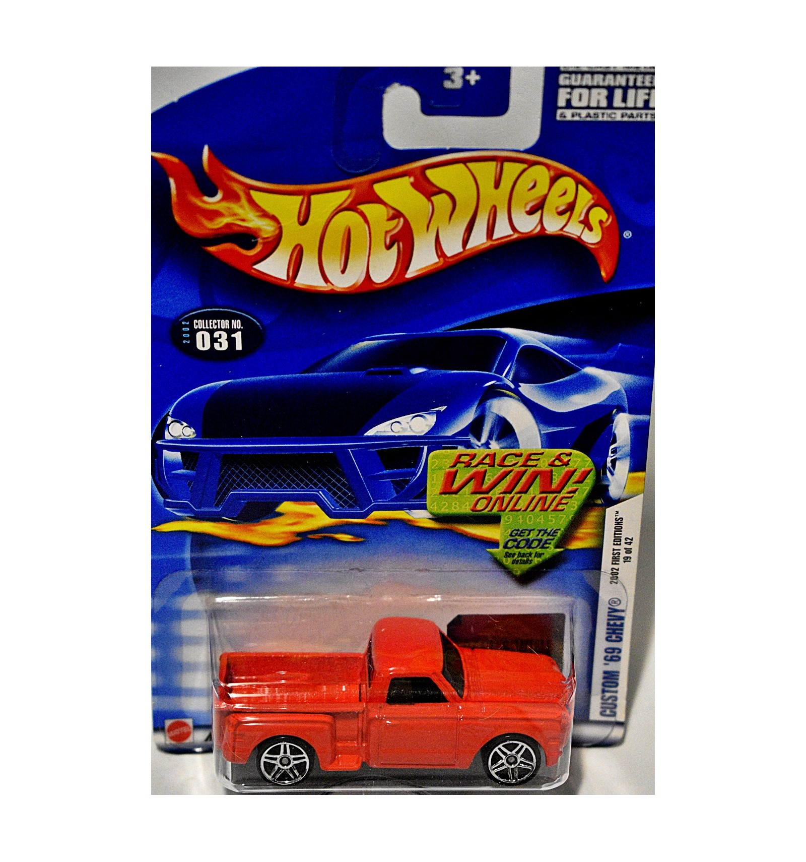 HOT WHEELS 1969 CHEVROLET CHEVY PICKUP TRUCK FIRST EDITION NEW IN 2002 PACKAGE 
