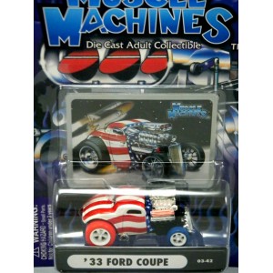 Muscle Machines Stars and Stripes Chase Car - 1933 Ford Coupe Hot Rod