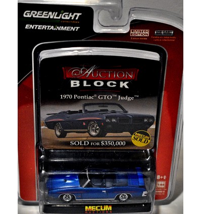 Greenlight Mecum Auction Block 1970 Pontiac GTO Judge Convertible