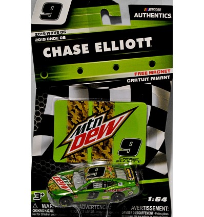 NASCAR Authentics Hendrick Motorsports - Chase Elliott Mountain Dew Race Chevrolet Camaro with Camo Racing Stripes