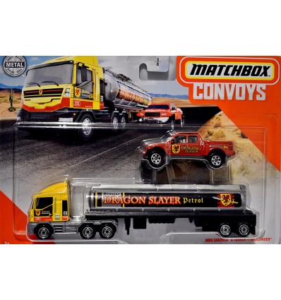 Matchbox Convoy Dragon Slayer Petrol - Tanker & Badlander Pickup Set