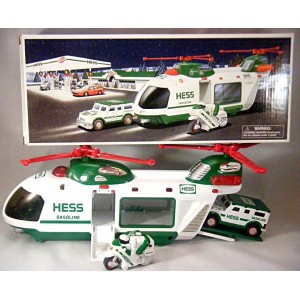 Hess 2001 Transport Helicopter with Truck and Motorcycle