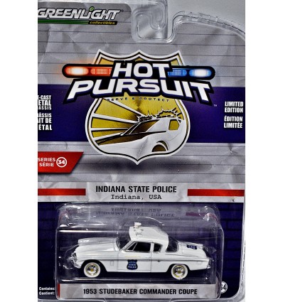 Greenlight Hot Pursuit - Indiana State Police - 1953 Studebaker Commander Coupe Patrol Car