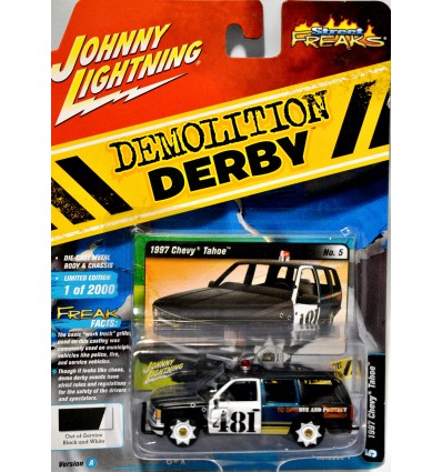 Johnny Lightning Street Freaks - Demolition Derby - 1997 Chevrolet Tahoe Police Truck