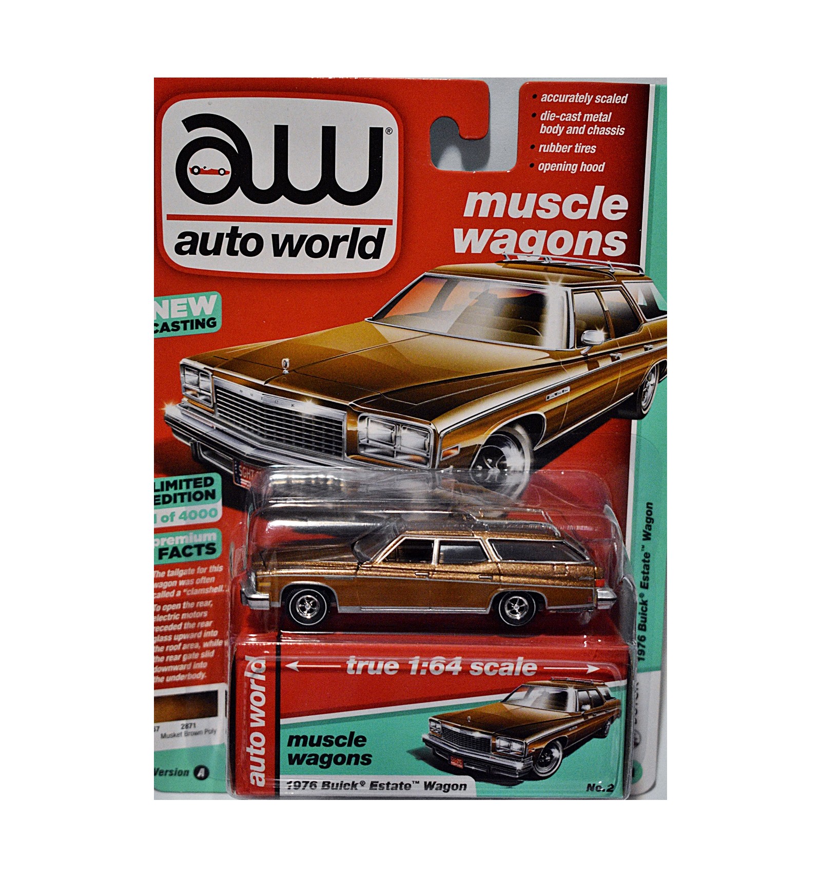 AUTO WORLD 2019 premium muscle wagons 1976 estate wagon,new casting,ver.a NEW 