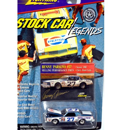 Johnny Lightning Stock Car Legends - Rare White Lightning - Benny Parsons Chevrolet Monte Carlo