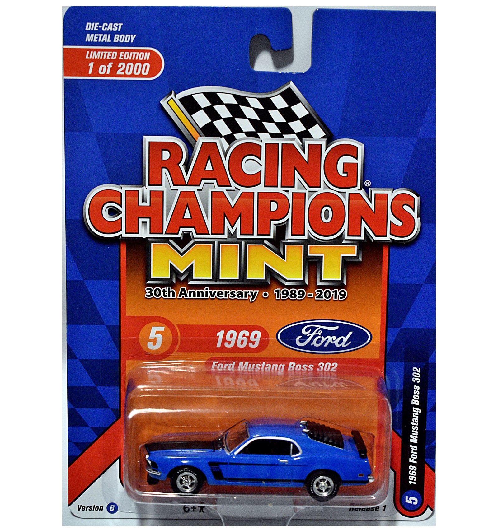 Racing Champions Mint 1969 Ford Mustang BOSS 302 RC010AB set of 2 11/2019-19V