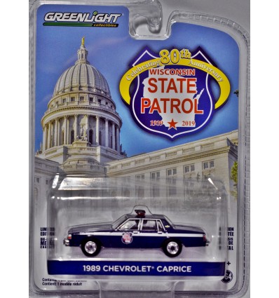 GreenLight Anniversary Series - Wisconsin State Patrol 80th Anniversary 1989 Chevrolet Caprice Police Car