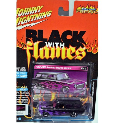 Johnny Lightning Black with Flames - 1960 AMC Rambler Station Wagon Custom