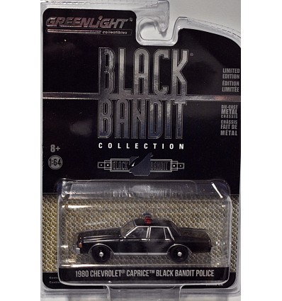 Greenlight Black Bandit 1980 Chevrolet Caprice Police Patrol Car