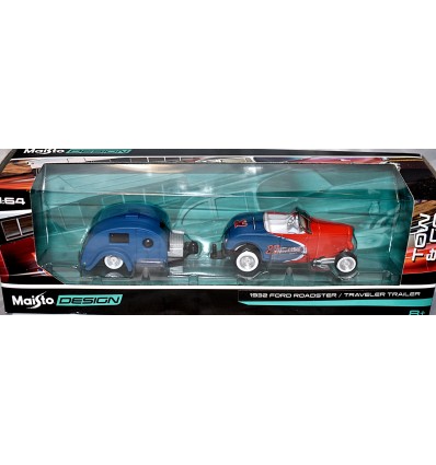 Maisto - Tow & Go - 32 Ford Deuce Highboy Roadster & Travel Trailer