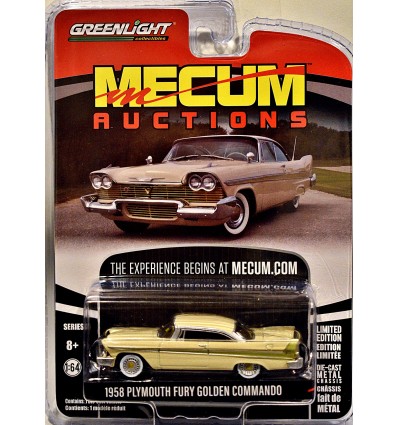 Greenlight Mecum Auction Block - 1958 Plymouth Fury Golden Commando