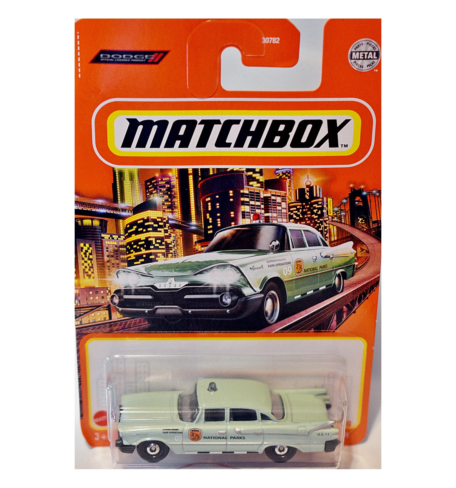 2021 Matchbox #71 '59 Dodge Coronet Police Car GREEN MOC NATIONAL PARKS 
