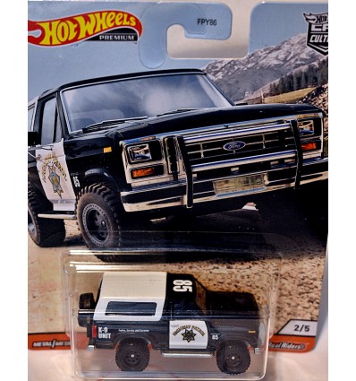 Hot Wheels Premium - 1985 Ford Bronco K9 Unit Police Truck