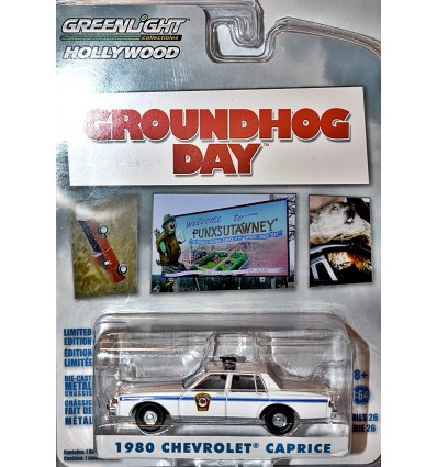 Greenlight Hollywood - Groundhog Day - Punxsutawney PA Police 1980 Chevrolet Caprice Patrol Car