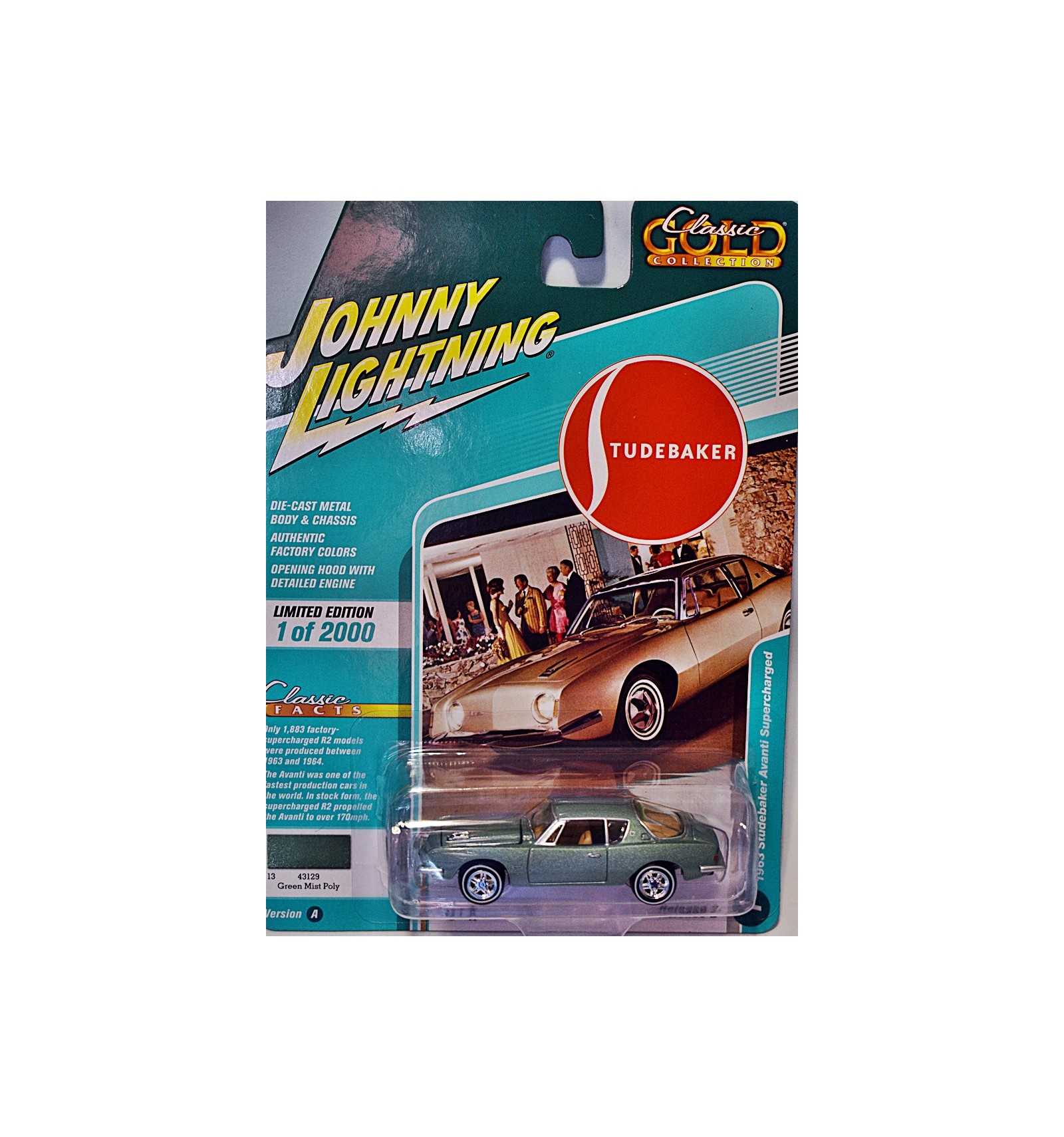 Johnny Lightning New '63 Studebaker Avanti Limited Edition 1/64th Diecast Car
