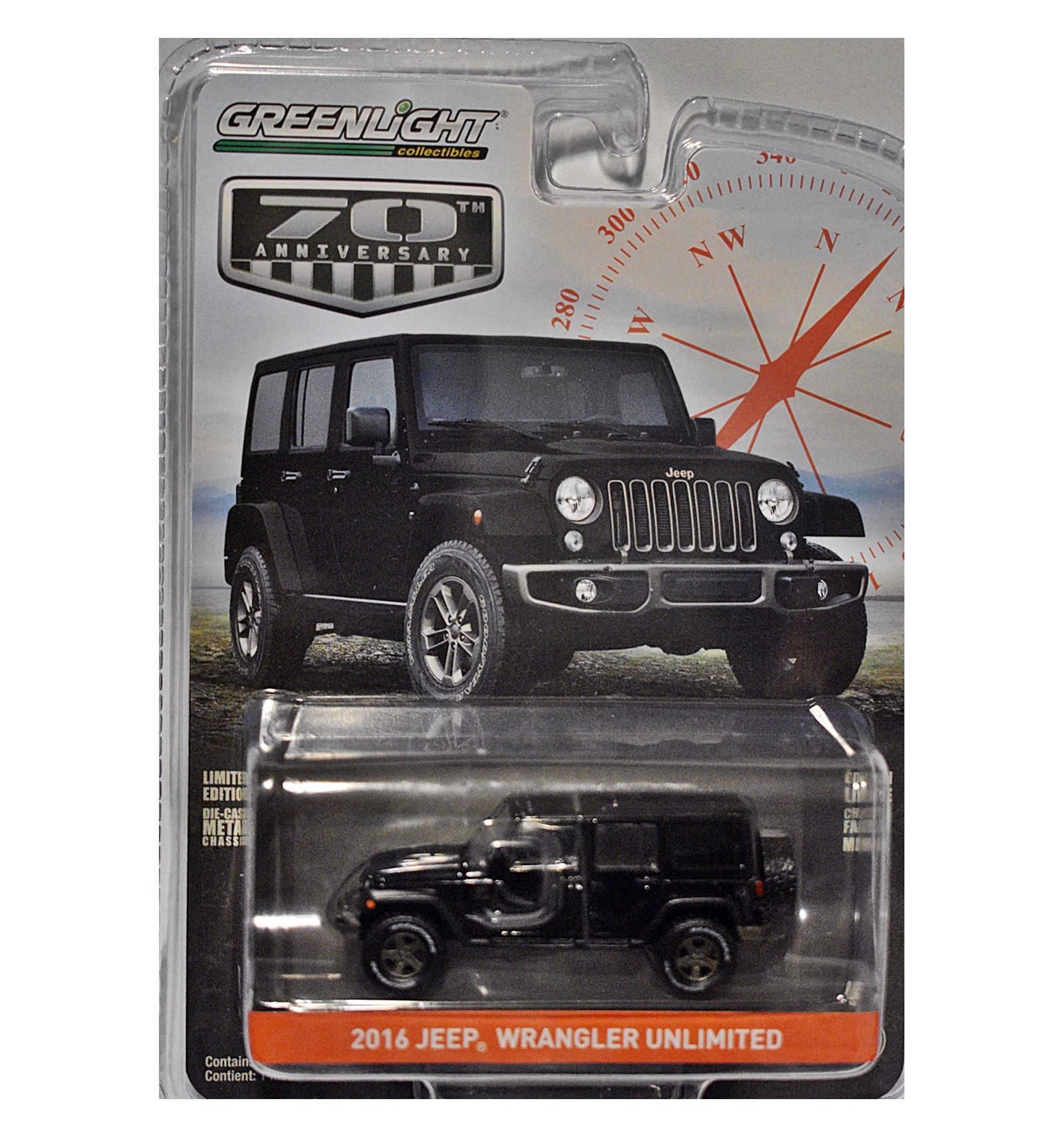 1/64 Greenlight 75th Anniversry 2016 Jeep Wrangler Unlimited Diecast model car
