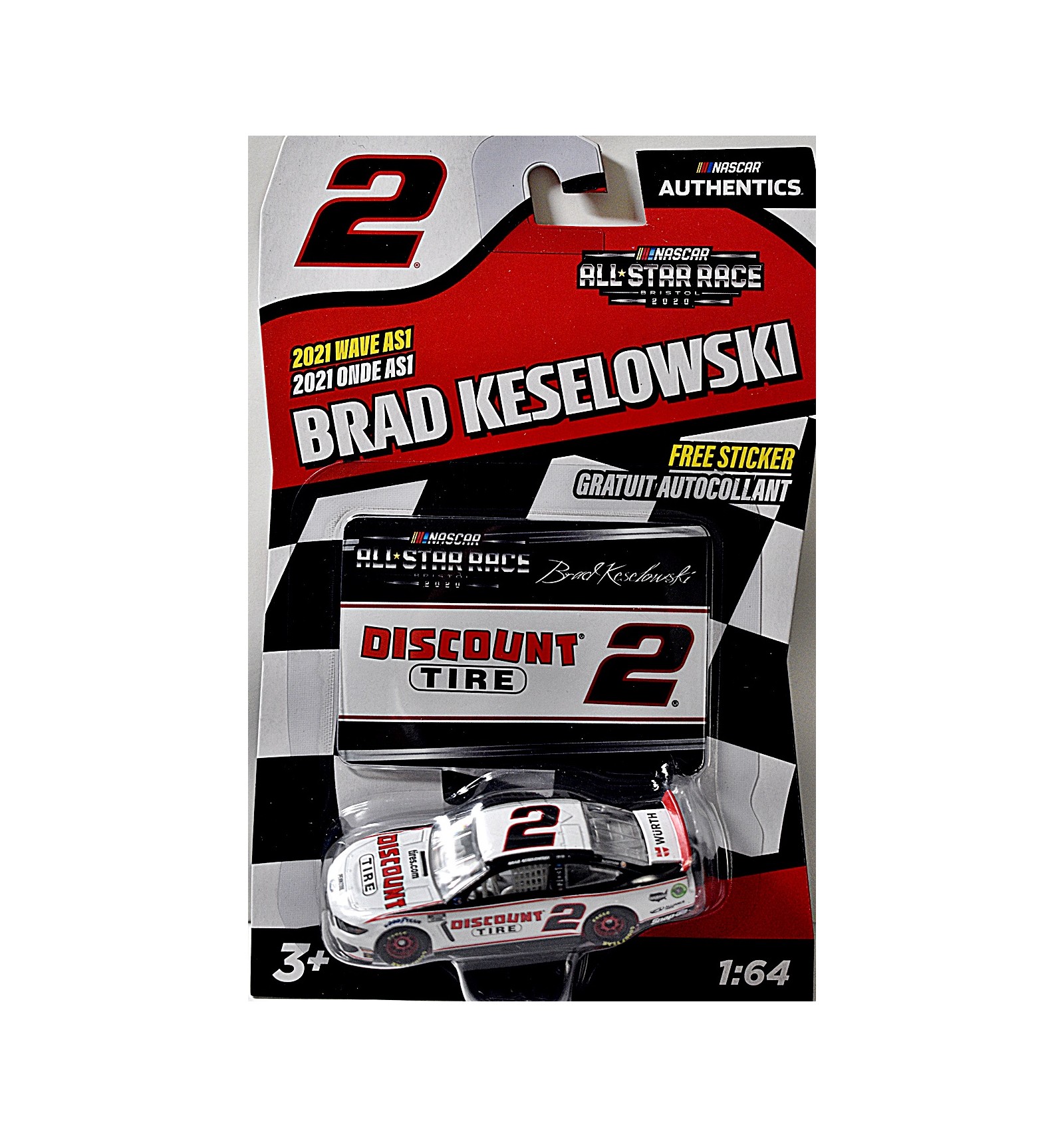 Brad Keselowski 2017 Lionel #22 Discount Tires Ford Mustang 1/64 Diecast FREE 