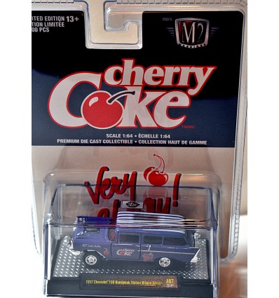 M2 Machines Auto-Thentics - Cherry Coke 1957 Chevrolet 150 Handyman Station Wagon Gasser