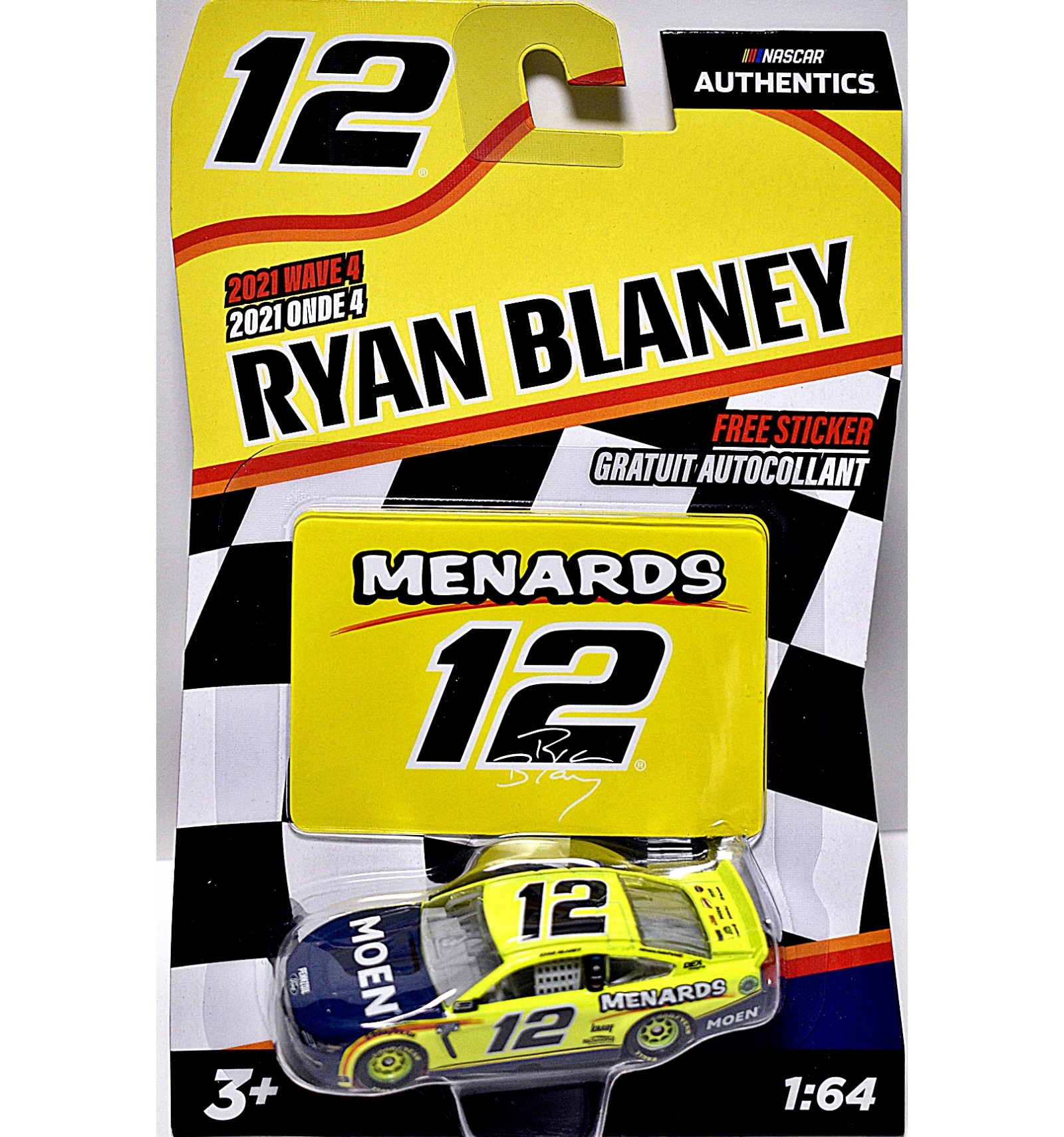 NASCAR Authentics Ryan Blaney MOEN Menards Ford Mustang Global